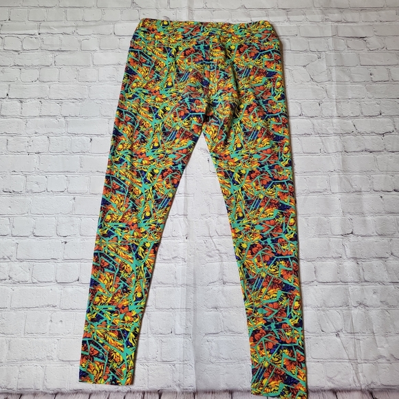 LuLaRoe Tall and Curvy Leggings - Floral Geometric Print - EUC - Picture 6 of 10